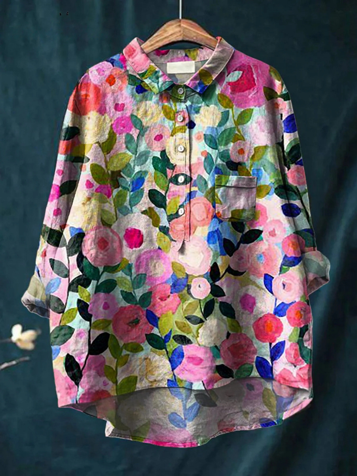 Leah | Colourful Spring Floral Garden Printed Women's Casual Shirt